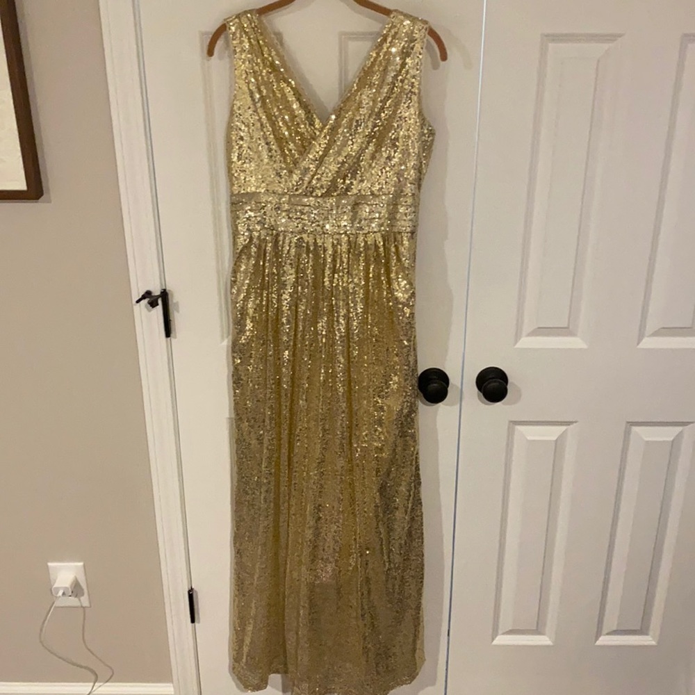 Kate Kasin Women Sequin Bridesmaid Dress In gold